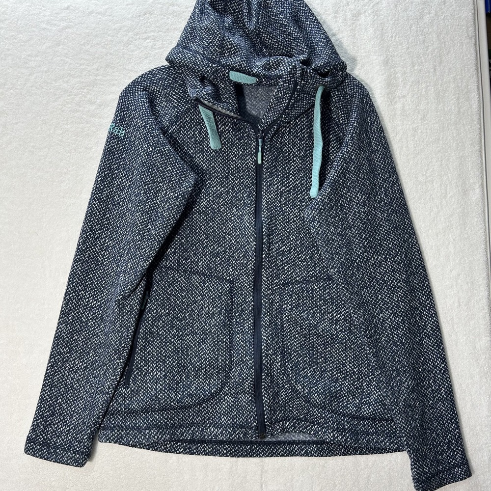 Rab Womens Size L Blue Gray Long Sleeve Fleece Full Zip Amy Hoodie (L7)